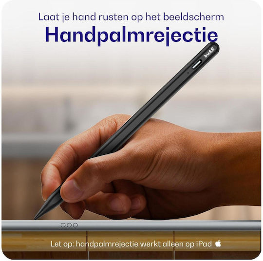 Buddi Flow 2 Ψηφιακή Γραφίδα Αφής με Palm Rejection σε Μαύρο χρώμα