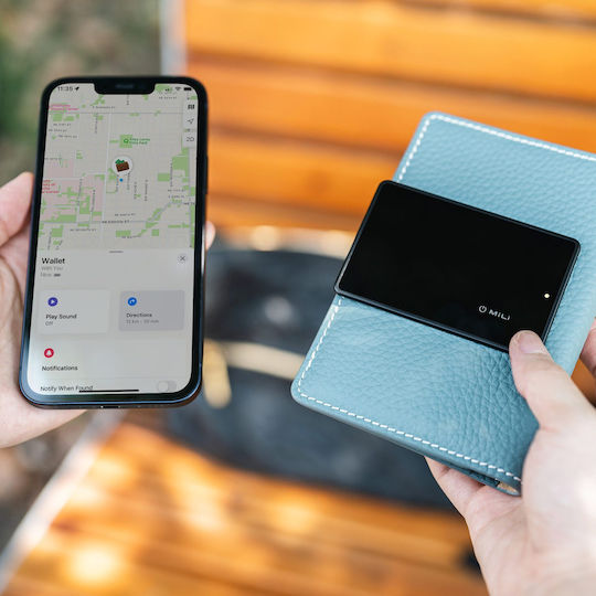 MiLi MiCard Apple Find My Schwarz Wiederaufladbare Batterie