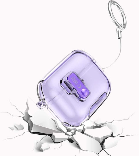 Tech-Protect Case Silicone with Hook in Transparent color for Apple AirPods Pro 3