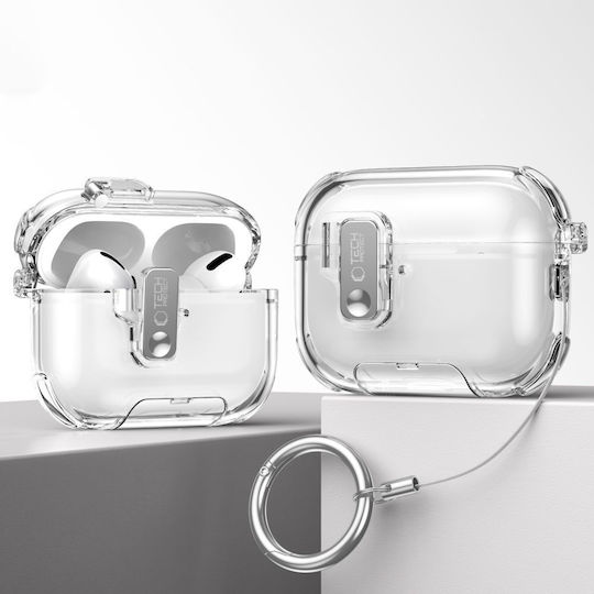 Tech-Protect Θήκη Σιλικόνης με Γάντζο σε Μπλε χρώμα για Apple AirPods Pro 3