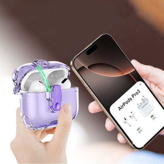Tech-Protect Θήκη Σιλικόνης με Γάντζο σε Μπλε χρώμα για Apple AirPods Pro 3