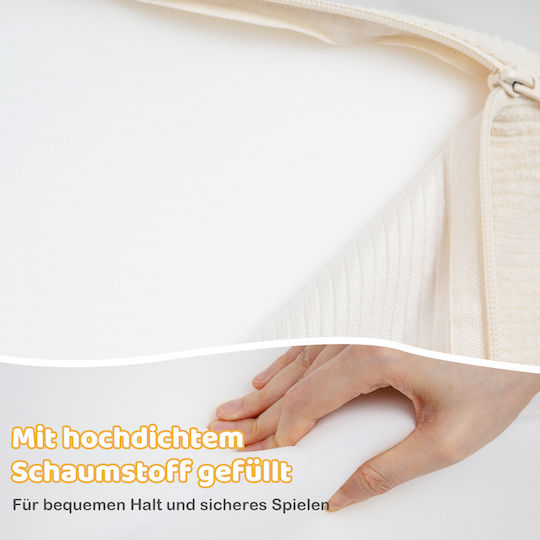 Costway Cărămizi Moi de Cățărat cu Tobogan Bej