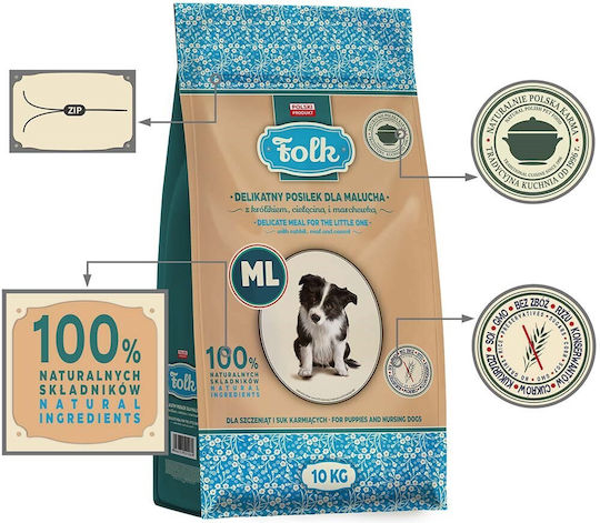 Dog Food 10kg Dry Food Grain-Free for Medium & Large Breed Puppies with and Rabbit