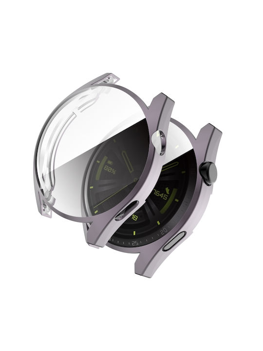 Калъф за Huawei Watch Gt 3 46 мм с пълно обграждане и защитно фолио в черно