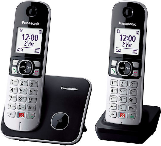 Panasonic KX-TG6852SPB Ασύρματο Τηλέφωνο Duo Μαύρο