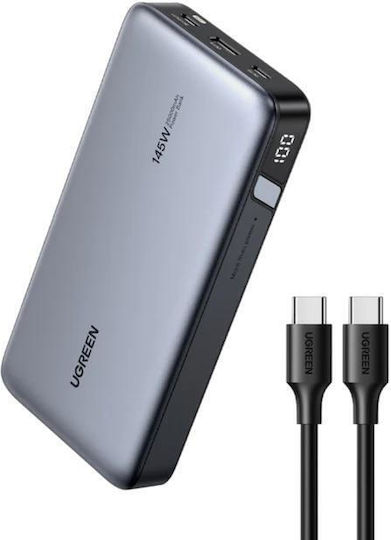 Ugreen PB205 Power Bank 25000mAh 145W με Θύρα USB-A και 2 Θύρες USB-C Power Delivery / Quick Charge 3.0 Γκρι