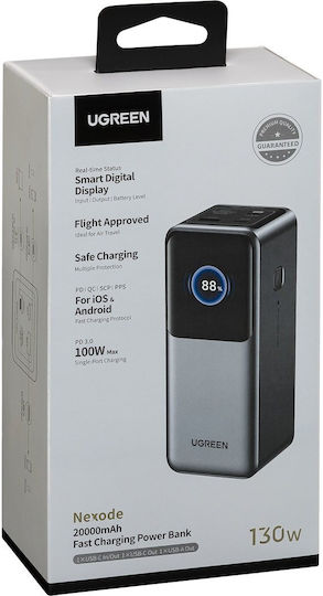 Ugreen PB721 Power Bank 20000mAh 130W με Θύρα USB-A και 2 Θύρες USB-C Quick Charge 3.0 Πολύχρωμο