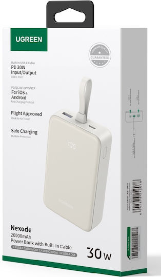 Ugreen PB505 Power Bank 20000mAh 22.5W με Θύρα USB-A και Θύρα USB-C Power Delivery / Quick Charge 3.0 Λευκό