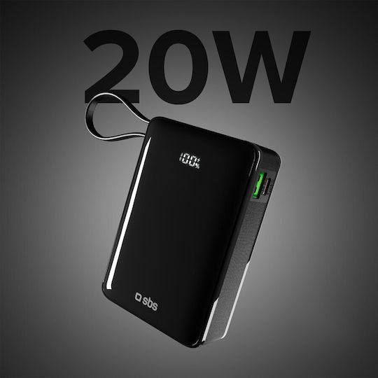 SBS Power Bank 20000mAh 22.5W with USB-A Port and USB-C Port Power Delivery Black