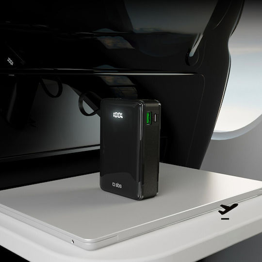 SBS Power Bank 20000mAh 22.5W with USB-A Port and USB-C Port Power Delivery Black