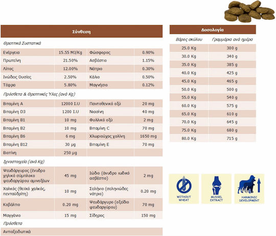 Bosch Petfood Concepts Adult Maxi 15kg Dry Food Gluten-Free for Adult Large Breed Dogs with Chicken and Poultry