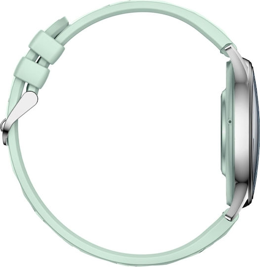 Colmi L28 Smartwatch (Silver-Green + Green Leather Strap)