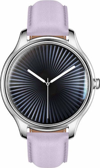 Colmi L28 Smartwatch (Silver-Purple + Purple Leather Strap)