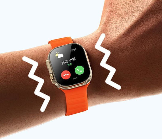 WK WH-02 Titanium 49mm Smartwatch με Παλμογράφο (Χρυσό)