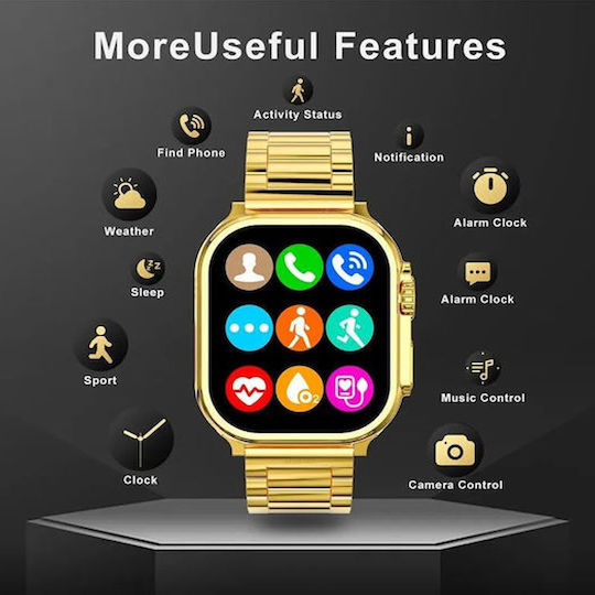 Ultra 9 Max Smartwatch mit Pulsmesser (Gold / Black)