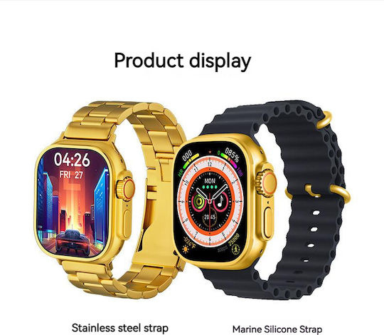 Ultra 9 Max Smartwatch mit Pulsmesser (Gold / Black)