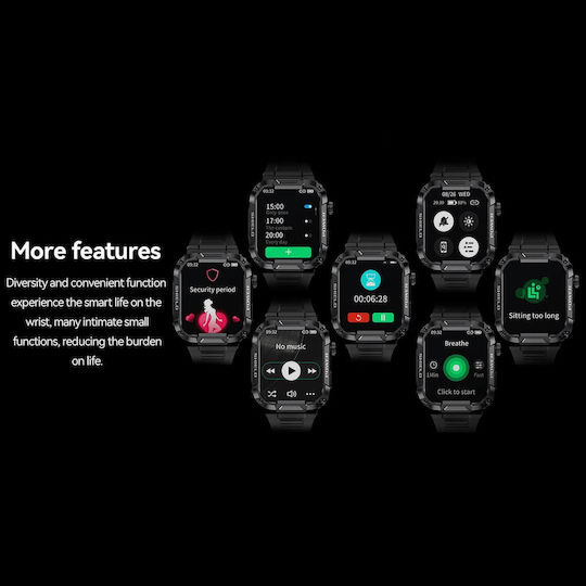 Mk66 1.85 Inch Color Screen Smart Watch Support Heart Rate Monitoring Blood Pressure Monitoring Yellow