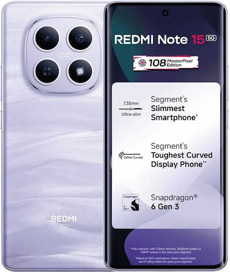 Xiaomi Redmi Note 15 NFC 5G Dual SIM (6GB/128GB) Mist Purple