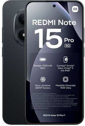 Xiaomi Redmi Note 15 Pro 5G Dual SIM (8GB/512GB) Black
