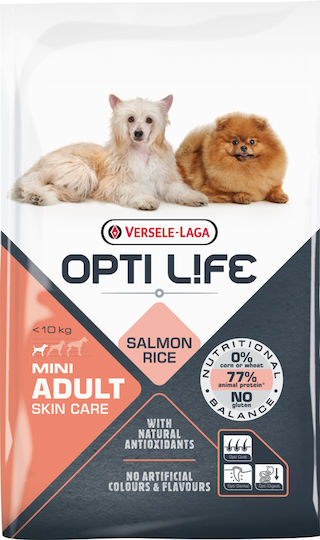 Versele Laga Opti Life Skin Care Adult Mini 2.5kg Dry Food Grain-Free & Gluten-Free for Adult Small Breed Dogs with Rice and Salmon