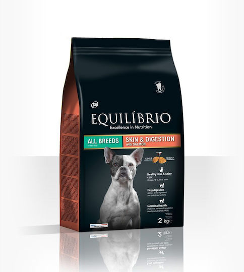 Equilibrio 2кг Суха Храна за Кучета без Глутен с Сьомга и Ориз