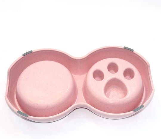 Edelstahl Schalen Futter für Hund & Katze 2x 700ml in Rosa Farbe