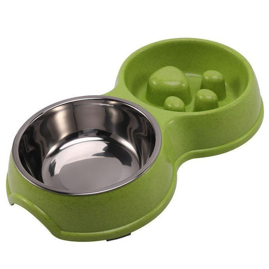 Edelstahl Schalen Futter für Hund & Katze 2x 700ml in Grün Farbe