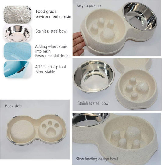 Edelstahl Schalen Futter für Hund & Katze 2x 700ml in Grün Farbe