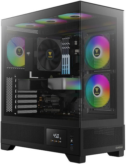 Gamdias ATLAS M1 Gaming Midi Tower Κουτί Υπολογιστή με ARGB Φωτισμό Μαύρο