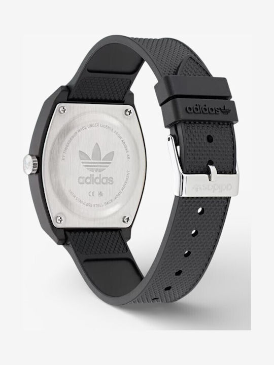 adidas Project Two Ανδρικό Ρολόι 38mm Μπαταρίας με Μαύρο Καουτσούκ Λουράκι
