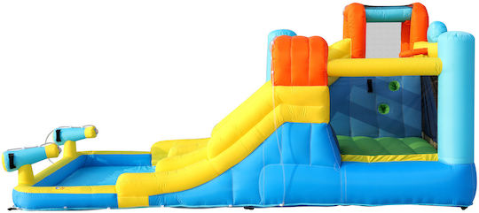 Sunsports Inflatable Trampoline Two Water Slides Basketball Climbing Water Guns