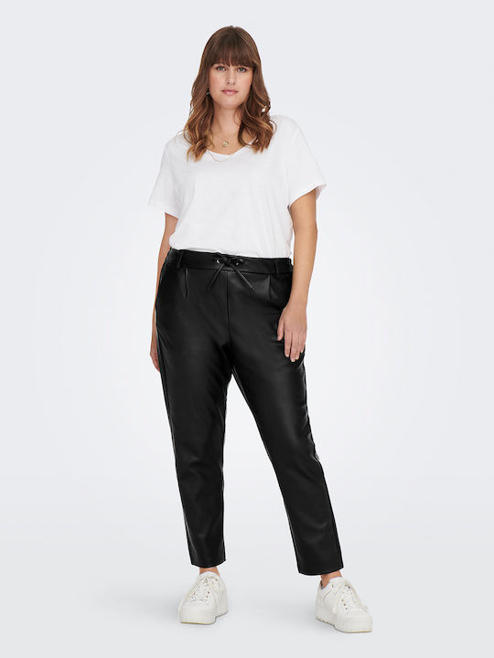 Damen Stoff Hose in Lockere Passform Schwarz