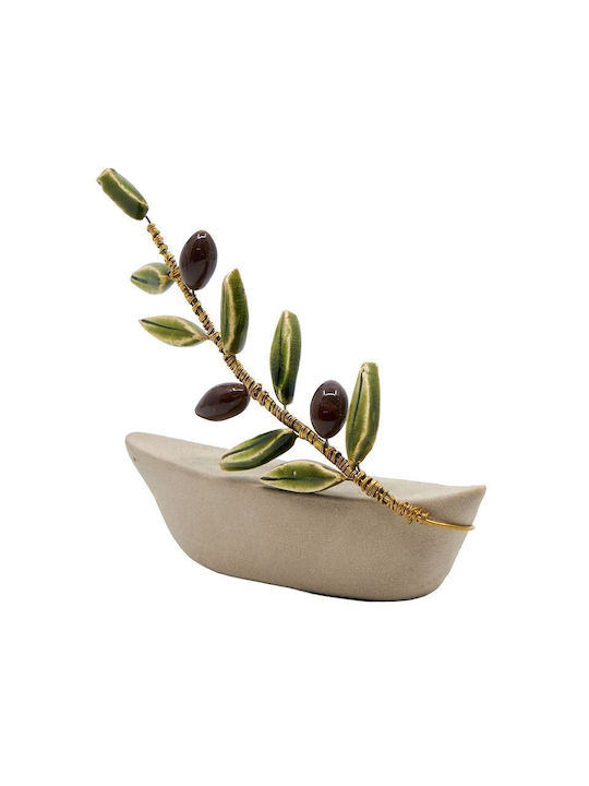 Rozos Ceramics 17-561 Επιτραπέζια Χειροποίητη Κεραμική Διακοσμητική Ελιά 11χ8