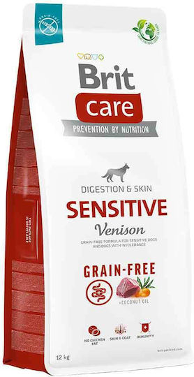 Brit Care Digestion & Skin Sensitive 12kg Dry Food Grain-Free & Gluten-Free for Adult Dogs with Deer
