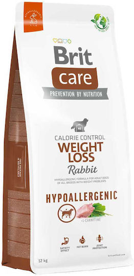 Brit Care Weight Loss Hypoallergenic 12kg Dry Food Diet, Gluten-Free for Adult Dogs with and Rabbit