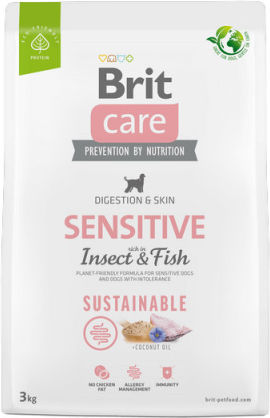 Brit Care Digestion & Skin Sensitive 3kg Dry Food Grain-Free & Gluten-Free for Adult Dogs with Fish