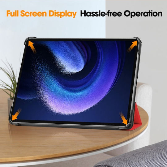 Husă Tabletă Xiaomi Pad 6 Pad 6 Pro Skyddar Innovation Suport Multi-unghi Funcție Sleep Wake Foldpro Roșie Set Autocolant