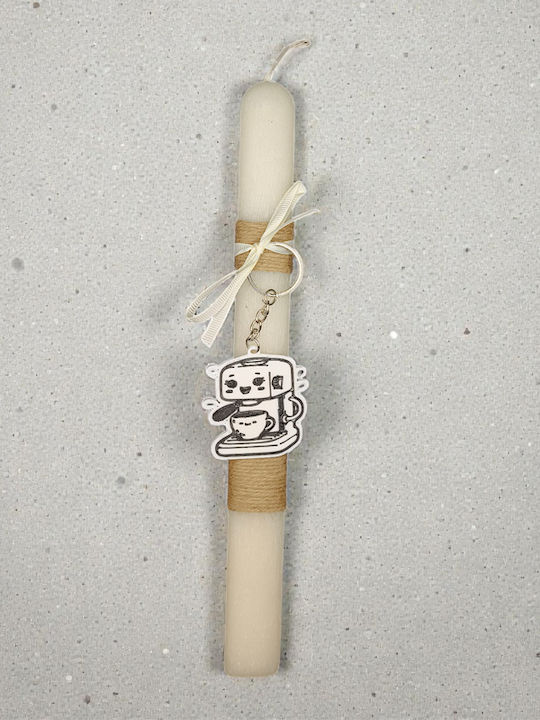 Oval Candle with Keychain Coffee Machine Bb3366552189571 White