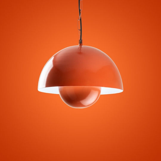 Megapap Neptun Pendulă Portocalie Tip Clopot cu Soclu E27 30x30x70cm