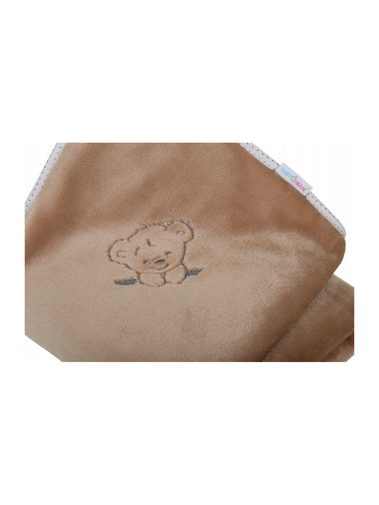 BabyMam Pătură Pepinieră Swaddling Catifea Maro cu Animal 75x100 cm