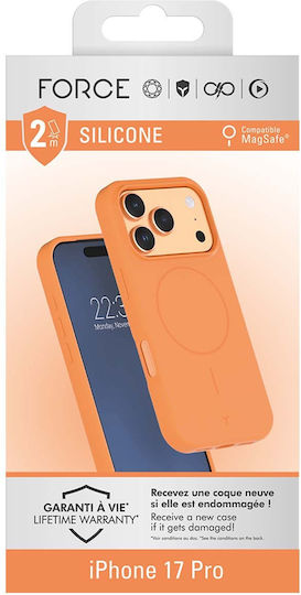 Force Case Силиконов Калъф Iphone 17 Pro Съвместим С Magsafe Удароустойчив 2м Оранжев