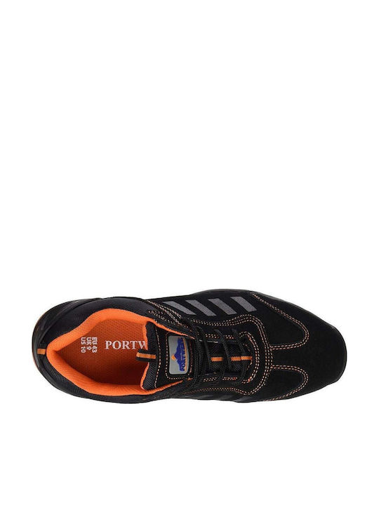 Portwest Pantofi De Lucru Siguranță Negru/Roșu S1P Cu Certificare HRO SRC