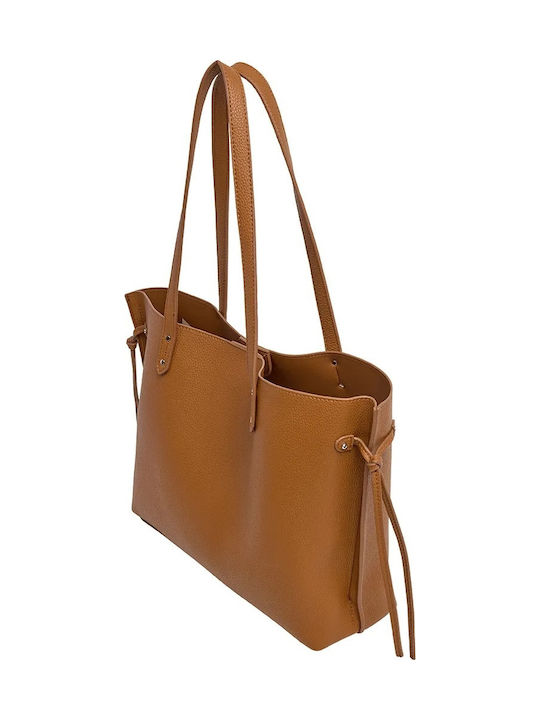 Audrey Script Women's Shoulder Shopper Bag Tabac Brown
