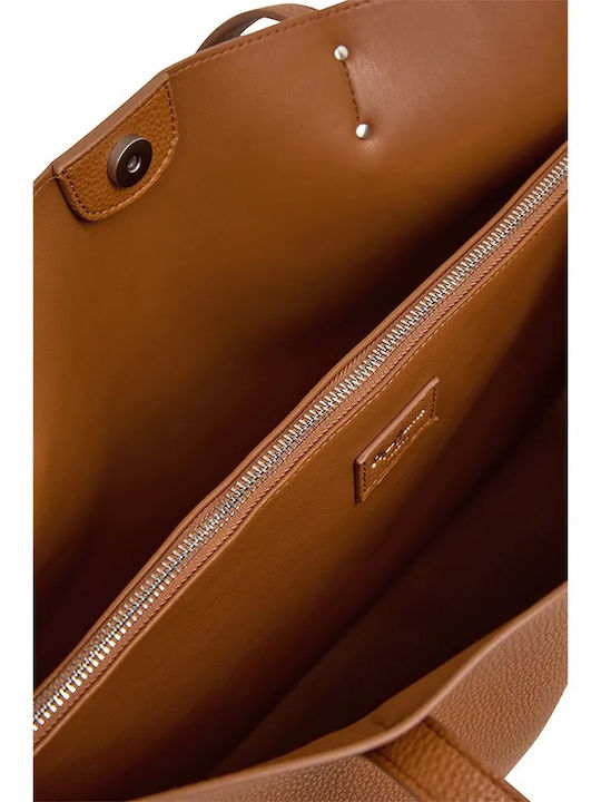 Audrey Script Women's Shoulder Shopper Bag Tabac Brown