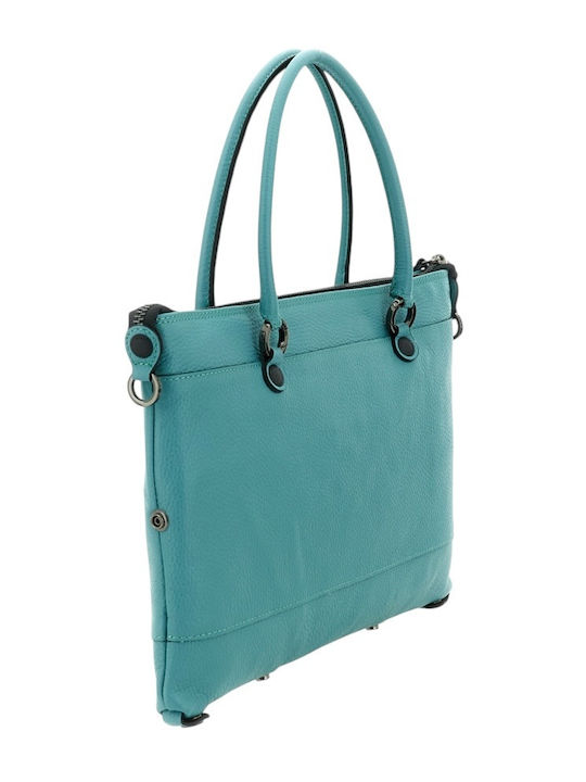 Leather Women's Shopper Shoulder Bag Petrol