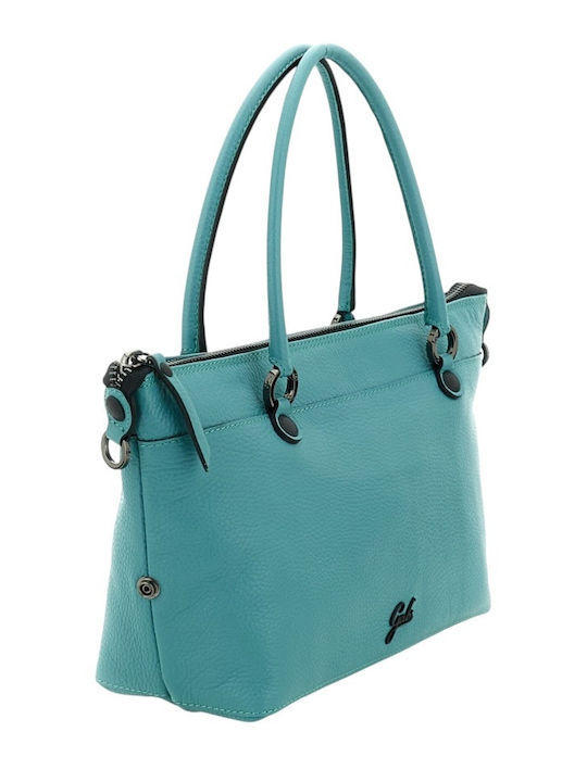 Leather Women's Shopper Shoulder Bag Petrol