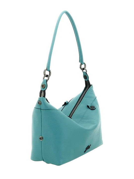 Leather Women's Shopper Shoulder Bag Petrol