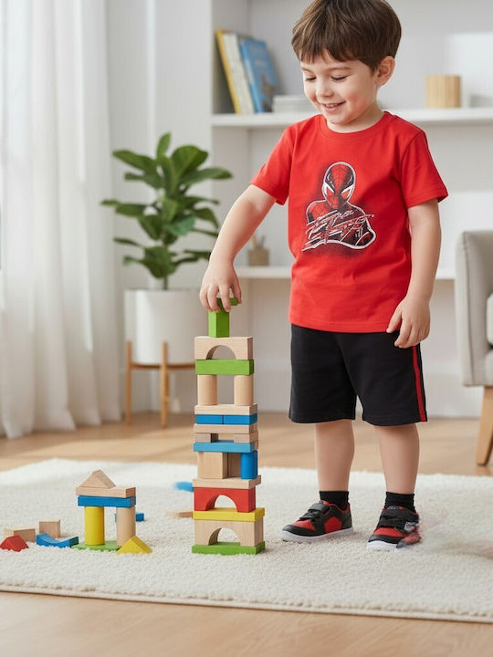 Kids Set with Shorts Summer 2 Pieces Red Black