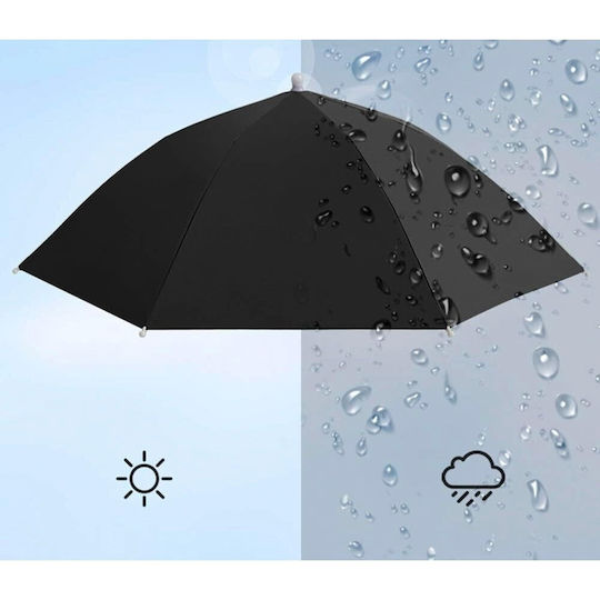 Umbrelă de Cap Alista Home Diametru 69 Cm Bandă Elastică de Cap Protecție UV Ploaie Neagră