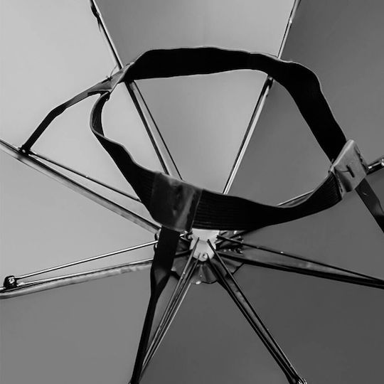 Umbrelă de Cap Alista Home Diametru 69 Cm Bandă Elastică de Cap Protecție UV Ploaie Neagră